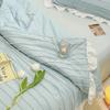 Washed Cotton Summer Quilt Four-Piece Set Korean Lace Airable Cover