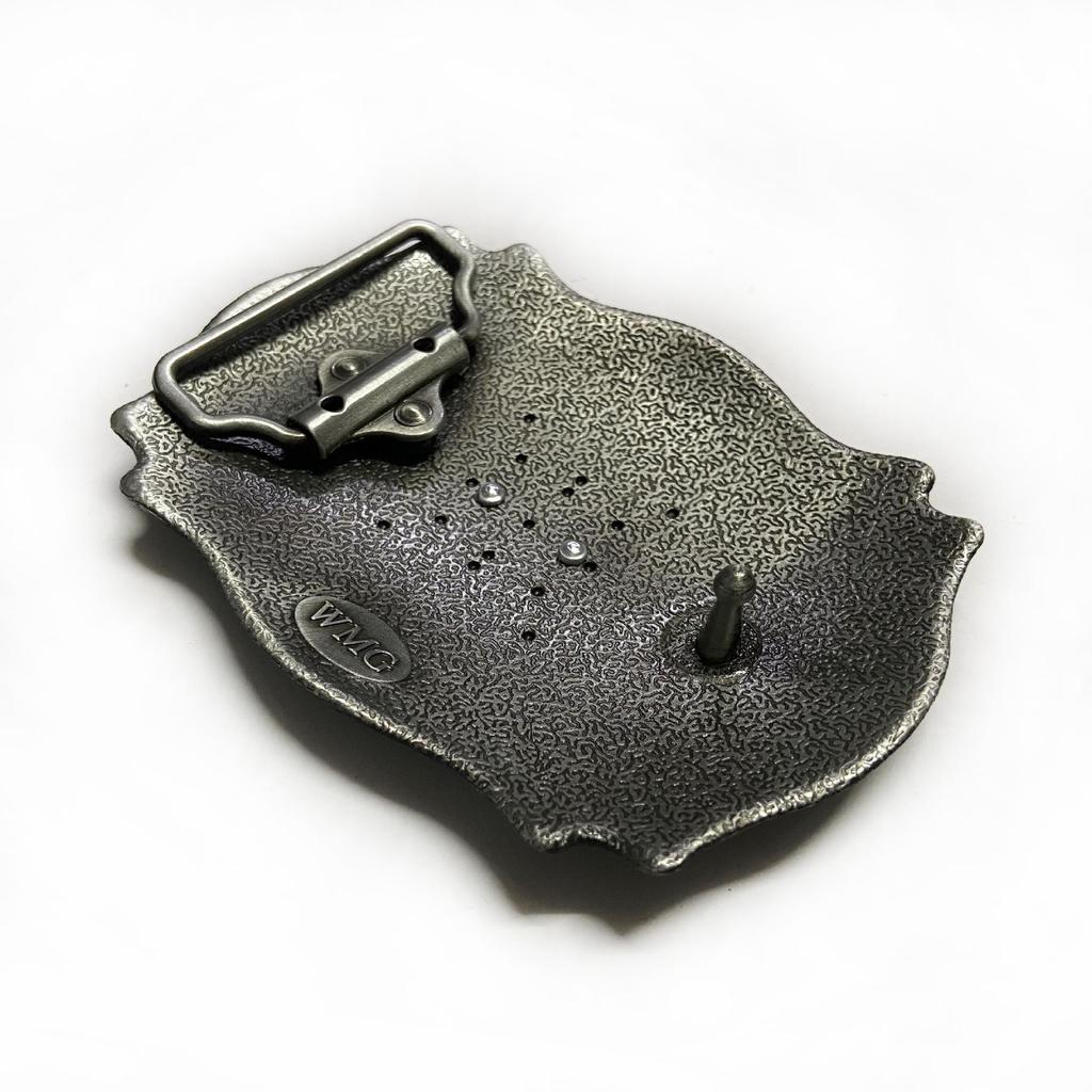 Ethnic Style Oval Eagle Leather Belt Buckle with Flower Design