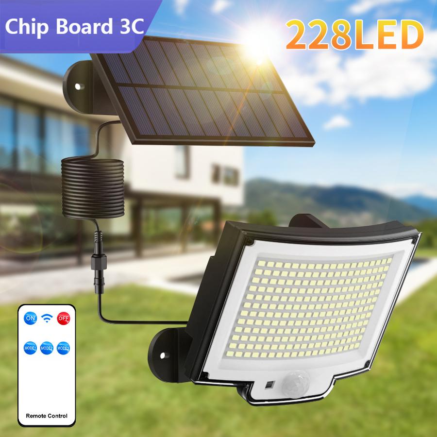 6000LM Solar Lights Outdoor Rechargeable Lamp 228 Led Sunlight Powerful Emergency Lighting House Separation Garden External Interior