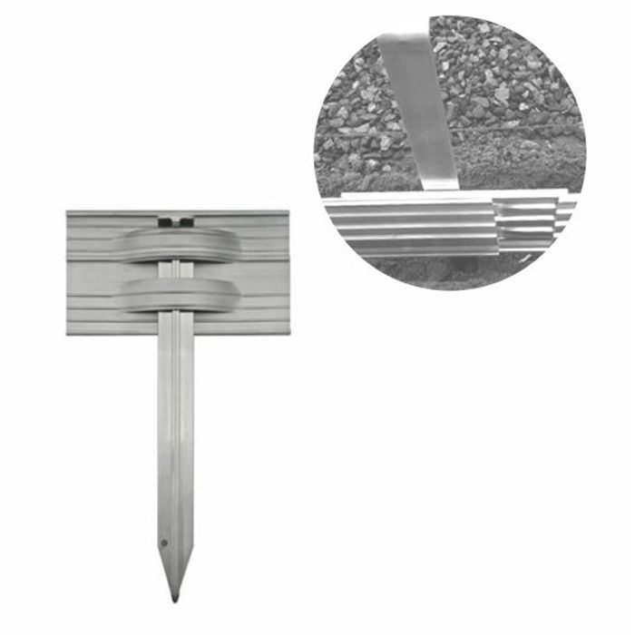 Set Erdankers Aluminium pour Bordures Pelouse Ultra Résistants | Ancrages Sol gris