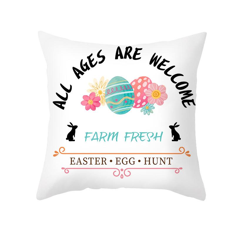 Osterkissenbezug Haus Nordischer Sofakissenbezug Kaninchen-Ei-Druck Bürokissenbezug