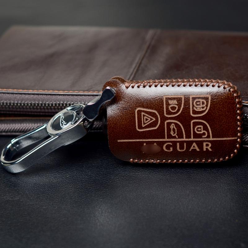 Jaguar XEL/XFL/XJ/F-PACE/E-PACE Key Fob Cowhide Case