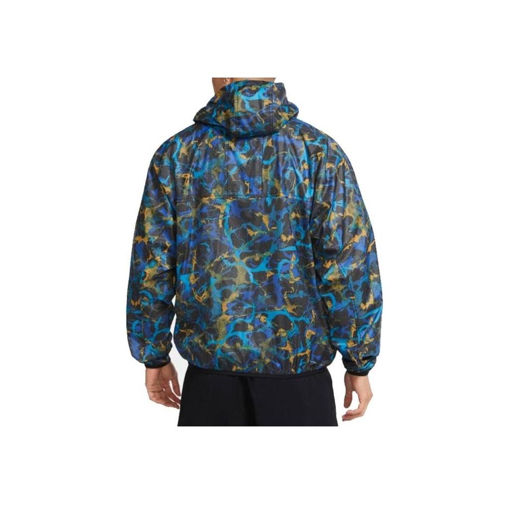 Nike Floral Comfort Windproof Sports Jacket Men Outerwear Blue CU0259-010