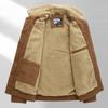 New Winter Cotton Clothes Men's Velvet Large Size Casual Corduroy Lapel Cotton-padded Clothes Short