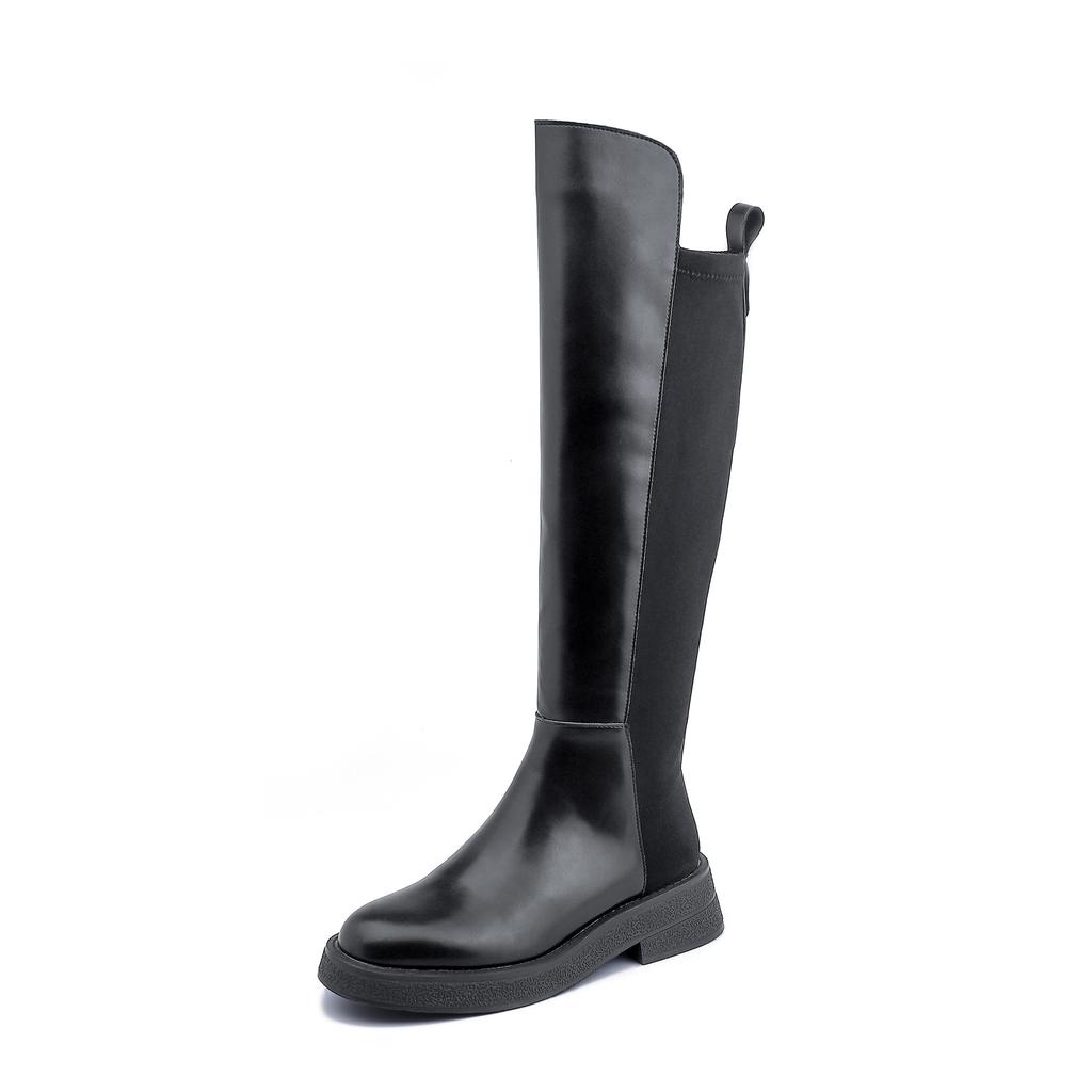 2025 winter new long knight boots women's wear advanced sense small thick sole heightening women's boots high leather boots