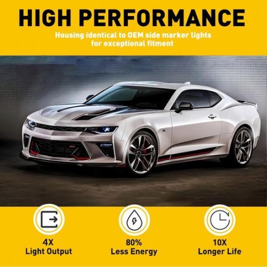 Clear Front LED Rear Fender Side Lights For Chevrolet Marker Camaro 2016-