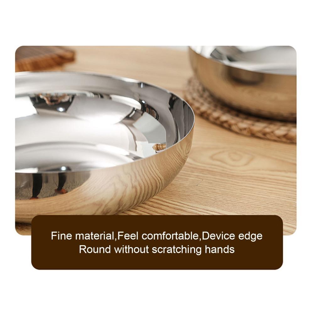 Rustless Steel Mixing Bowl Deep Basin Wide Round Serving Bowl Easy Clean Smooth Polished Salad Bowl Restaurant Serving