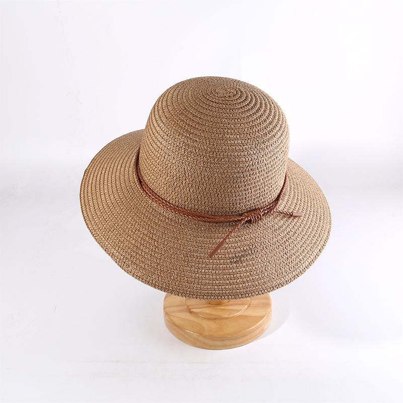 Straw hat female sunscreen summer travel beach hat literary and simple face small sun hat