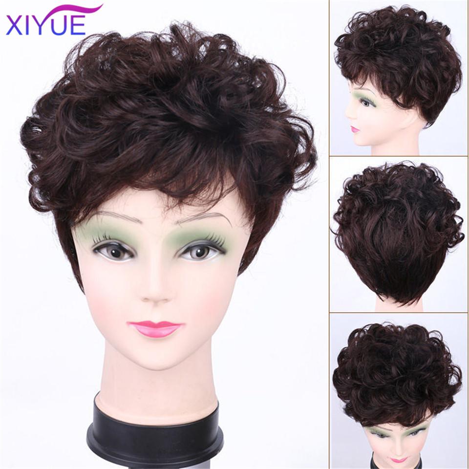 3D Bangs Replacement Piece Hair Covering White Hair Natural Black Color Curly Hair Wig Fashion Short Resistant Synthetic Wigs