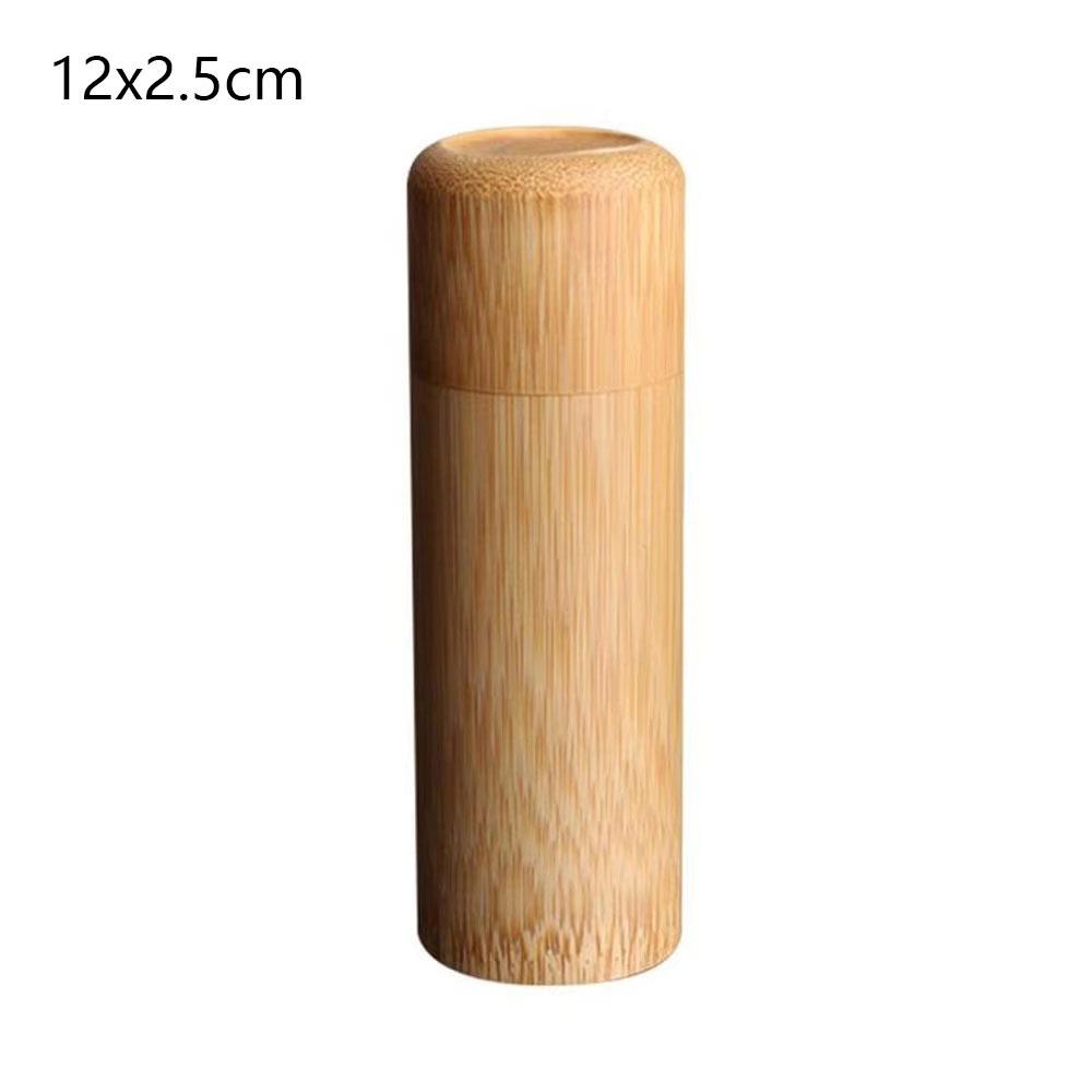 1Pcs Natural Bamboo Bamboo Tea Canister With Lid Round Design Tea Storage Box Primary Color Spice Container Jar