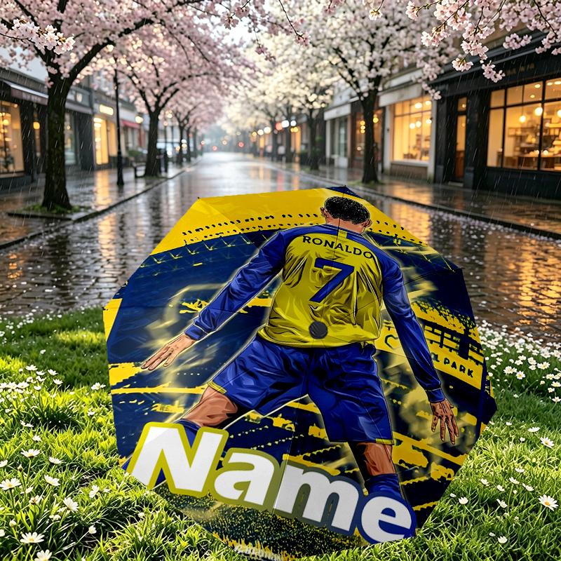 Custom Name Personalized Gamer Craft Print Umbrella, Auto Open Close, 8‑Rib Sturdy Frame, Commute Camping Hiking Use, Birthday Gift