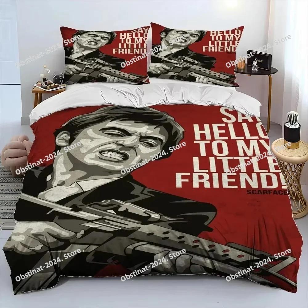3D Movie Scarface Tony Bedding Set Duvet Cover Full Queen King Size Pillowcase Bed Print Bed Set Aldult Kid Bedroom Single Twin