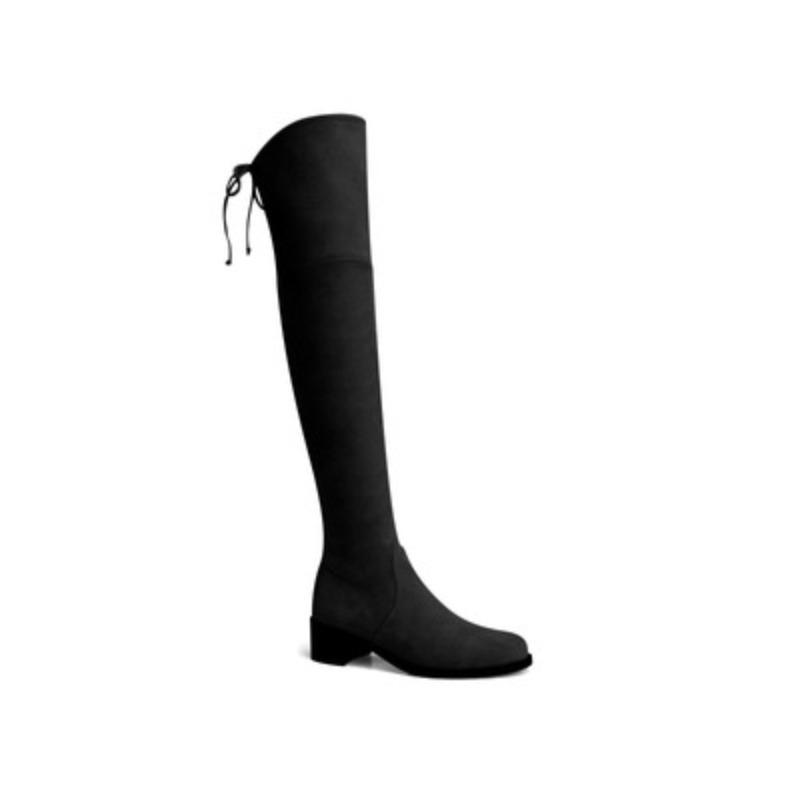 Over Knee Boots Women's Elastic Thick Heel Sleeve Boots Flat Bottom Round Head Skinny High Boots