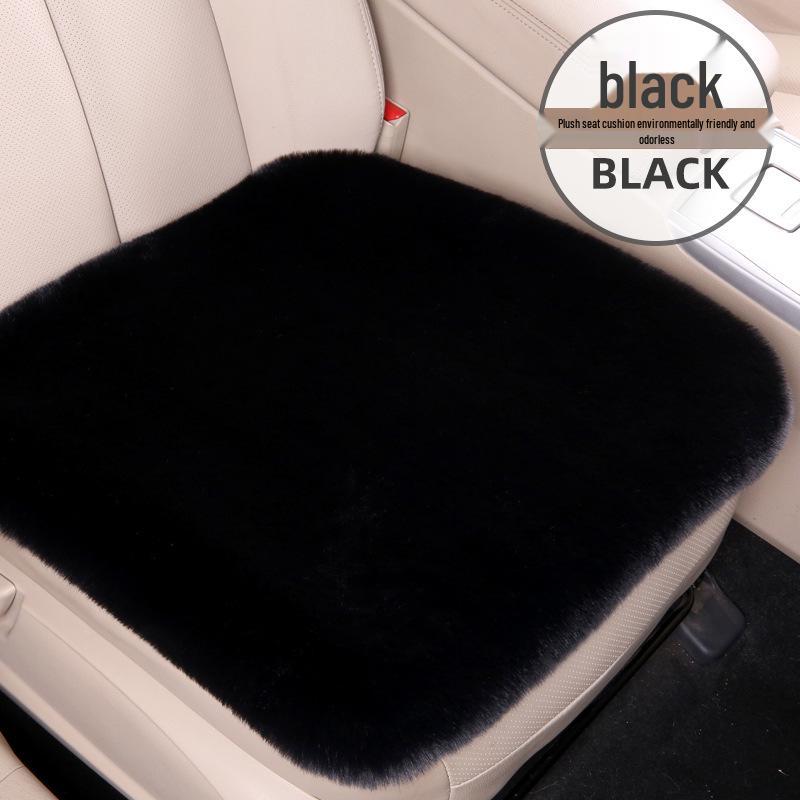 Winter Plush Car Seat Cushion Set: Thick Short Pile, Wool, Rabbit Hair, Non-Slip, 3-Piece