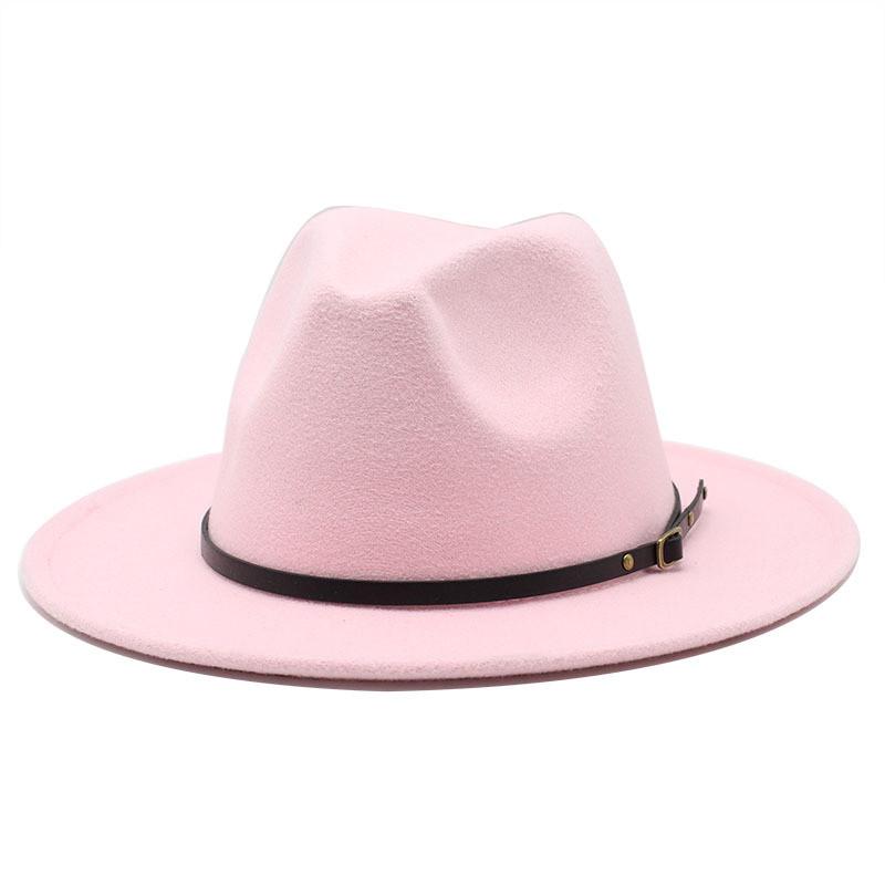 Vintage British Style Wool Felt Fedora Hat For Women With Wide Brim And Breathable Design