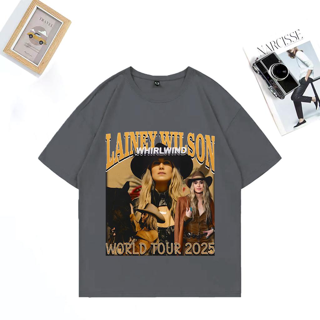 Lainey Wilson Whirlwind Tour 2025 Fashion T Shirt Unisex WOMEN Hip Hop streetwear vintage Oversized Cotton short sleeve Unisex Tees