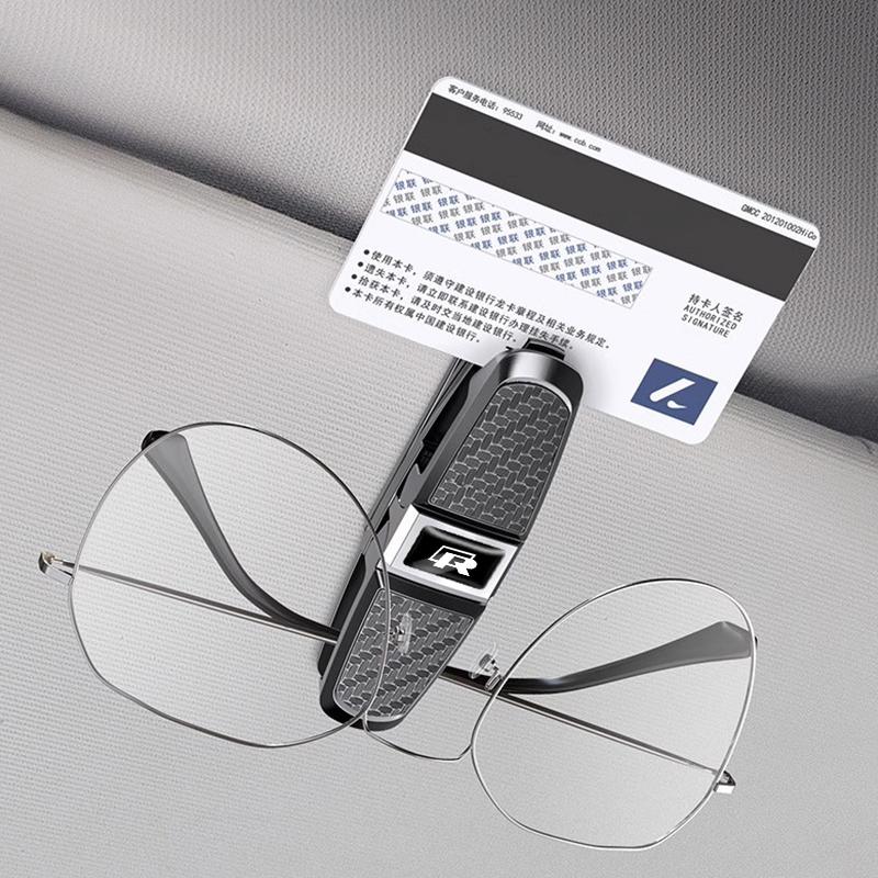 Lijk1 ABS Car Glasses Clip Card Holder Ticket Clamp Auto Accessories For VW Golf Polo GTI Scirocco ID.3 Passat Tiguan CC Jetta Touareg