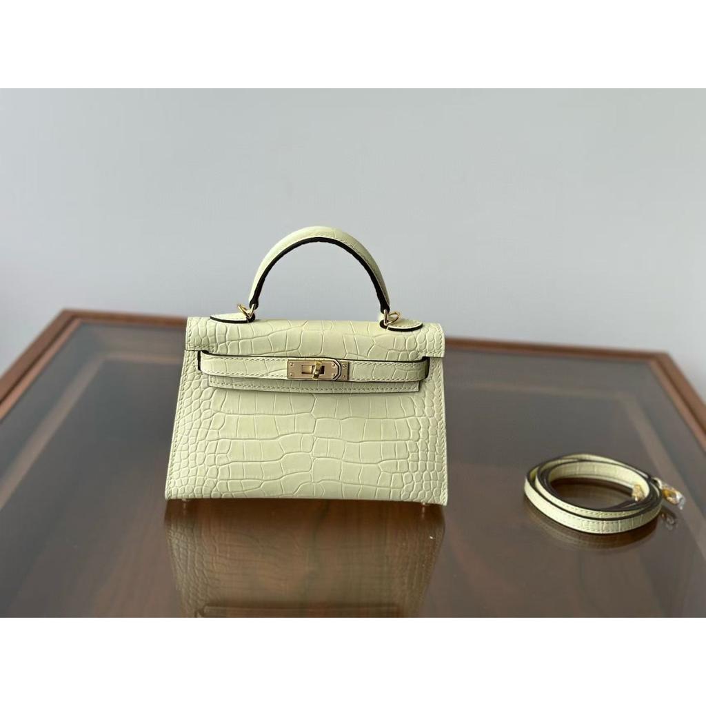 Kelli druhá generace 19cm vzor krokodýlí první vrstva hovězí kůže taška přes rameno messenger dámská taška high-end taška