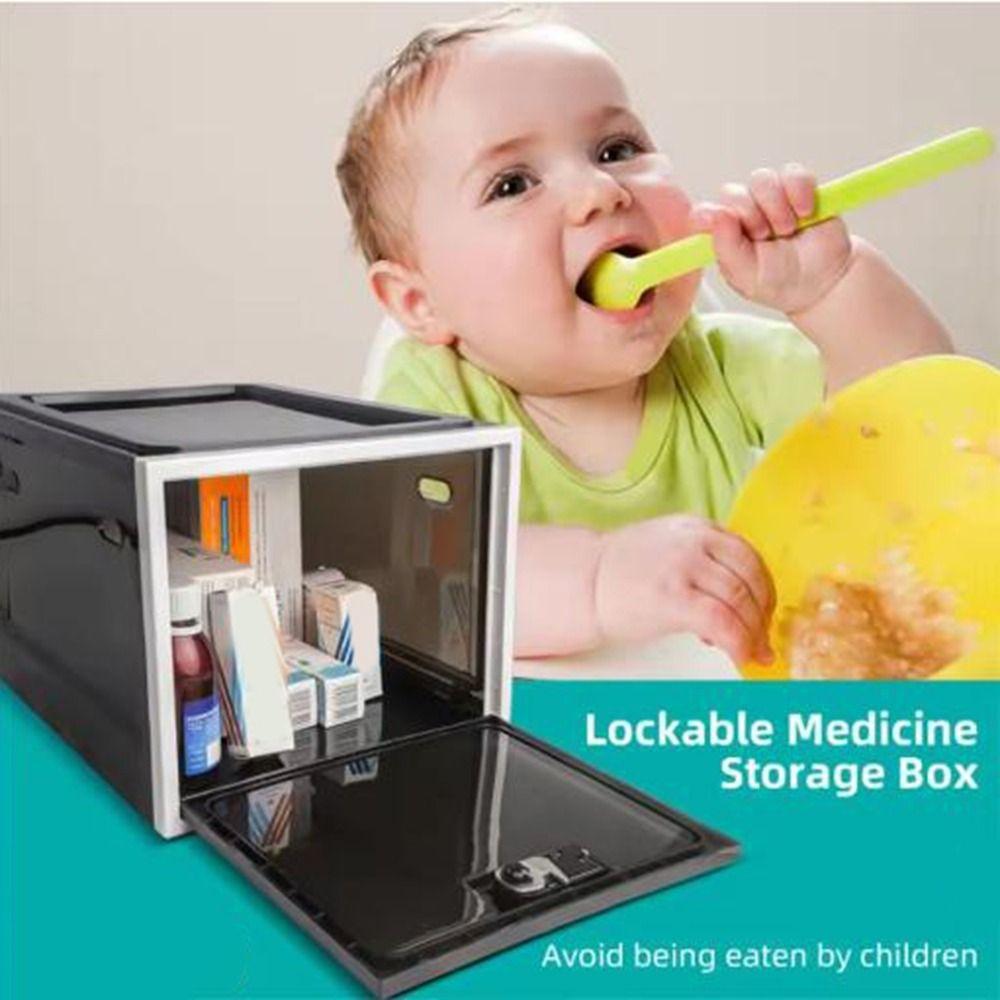 Large Capacity Clear Locking Box Transparent Combination Lock Box  Fridge Organization