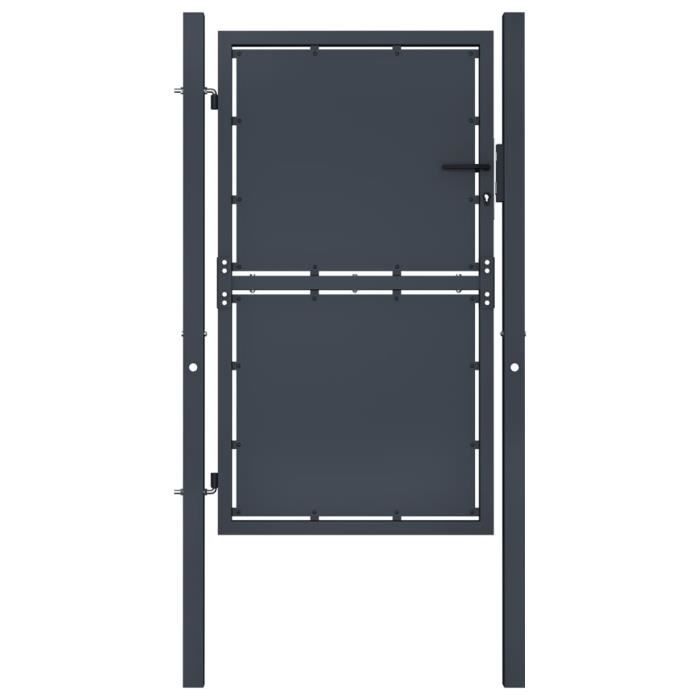 Portail de jardin - VIDAXL - Acier - 100 x 175 cm - Anthracite - Battant