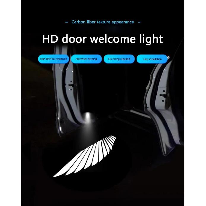 Car Welcome Light Car Door Light Sensing Angel Wing Car Projector Atmosphere Decoration Modified Car Door Welcome Light Neon Lights 4