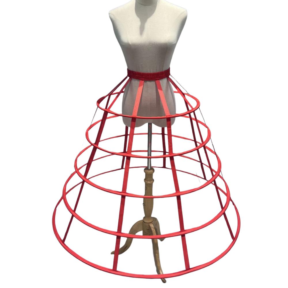 5-Reifiger Hohlkäfig Unterrock A-Linie Braut Hochzeitskleid Futter Mode Lolita Krinoline Mädchen