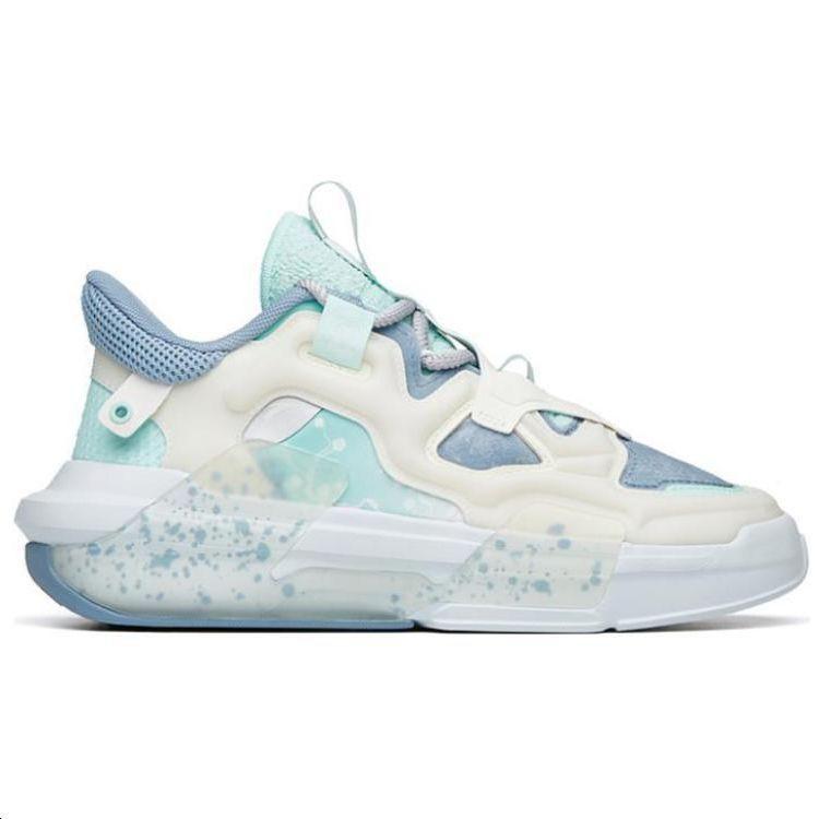 Anta Badass 3.0 Fashion Casual Slip Resistant Shock Absorbing Durable Low Top Sneakers Women Sneakers White Blue Green 122218084-8