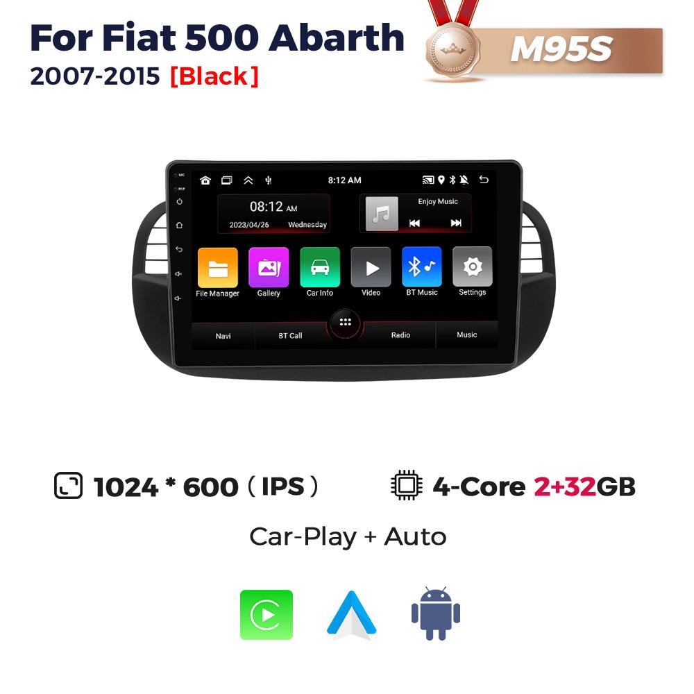 Navifly 9inch 1din Android Car Radio Stereo For FIAT 500 Abarth 2007-2015 Multimedia Player Wireless Carplay Auto GPS Navigation