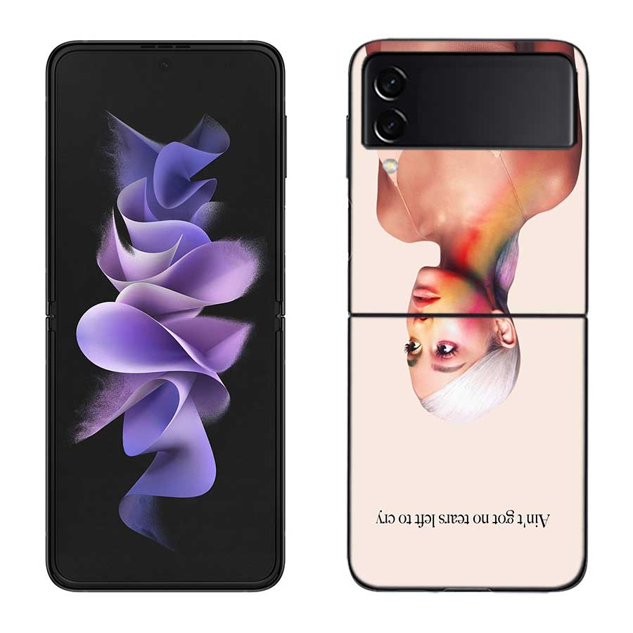 Ariana Grande Case For Samsung Z Flip 6 5G Galaxy Z Flip 5 4 3 5G Black Hard Cell Phone Cover Luxury PC Shell Coque