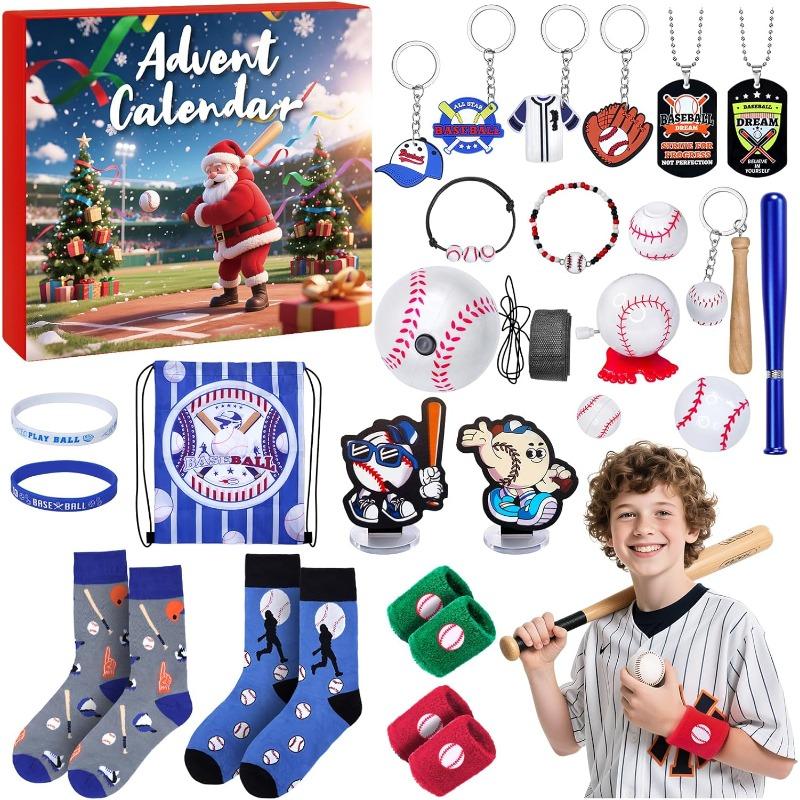 Advent Calendar 2025 Sport for Teen Boys Girls Teenagers Baseball Football Christmas Countdown Gifts Accessories and Decorations Stocking Stuffers