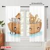 2pcs 2D flat printing Scene Curtain Noah's Ark Animals Polyester Without Electricity Birthday Party Perfect for Yard & Garden No