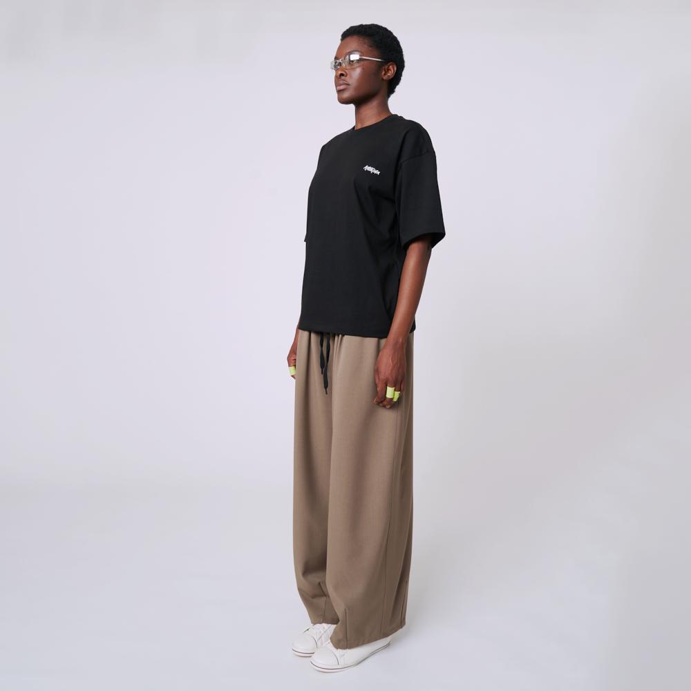 ATHPLATFORM Au42Th02 Half-Sleeve Print Top_Black