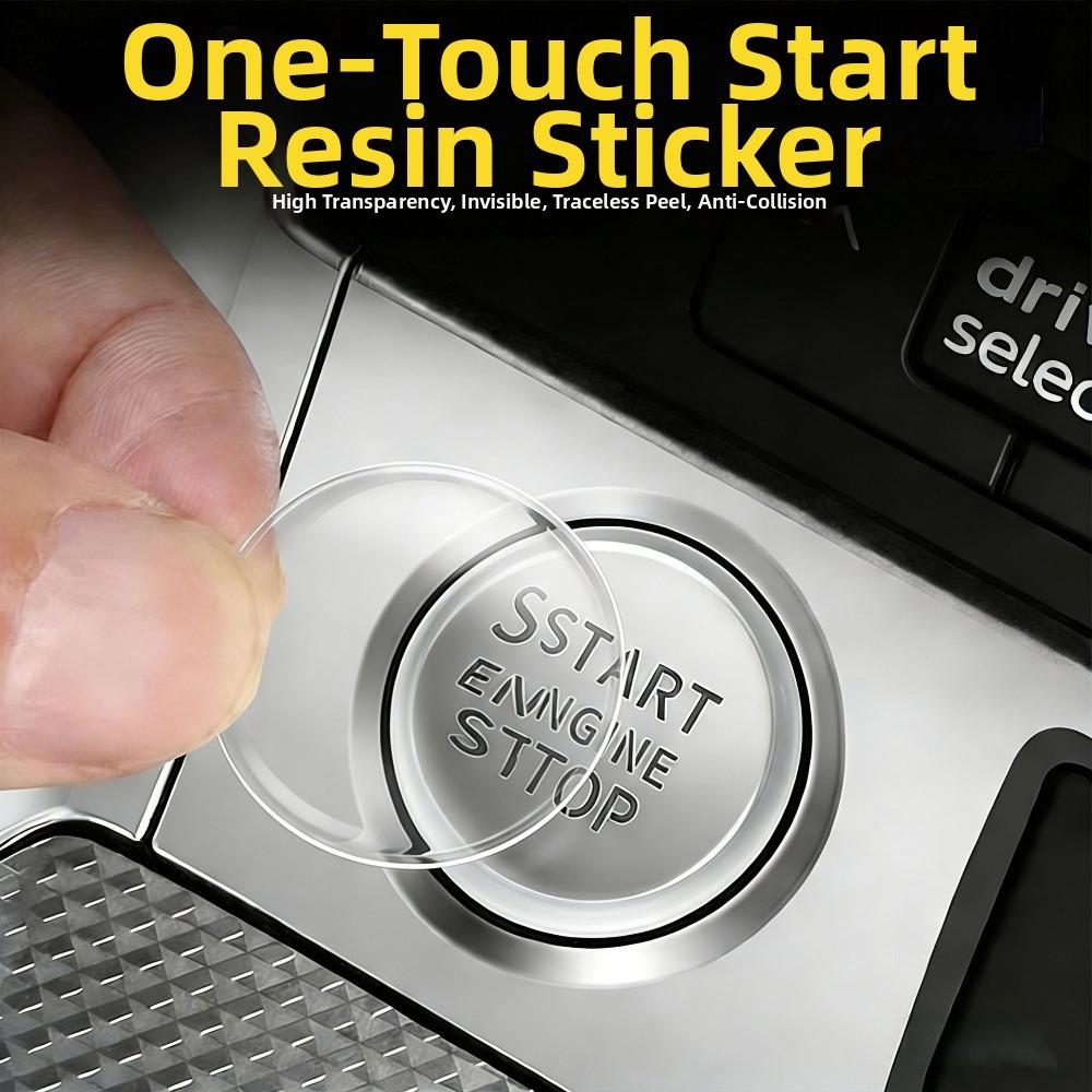 HD Light-Transmitting Ignition Switch Sticker Car Switch Protective Film  For Start Stop Switch 1pc