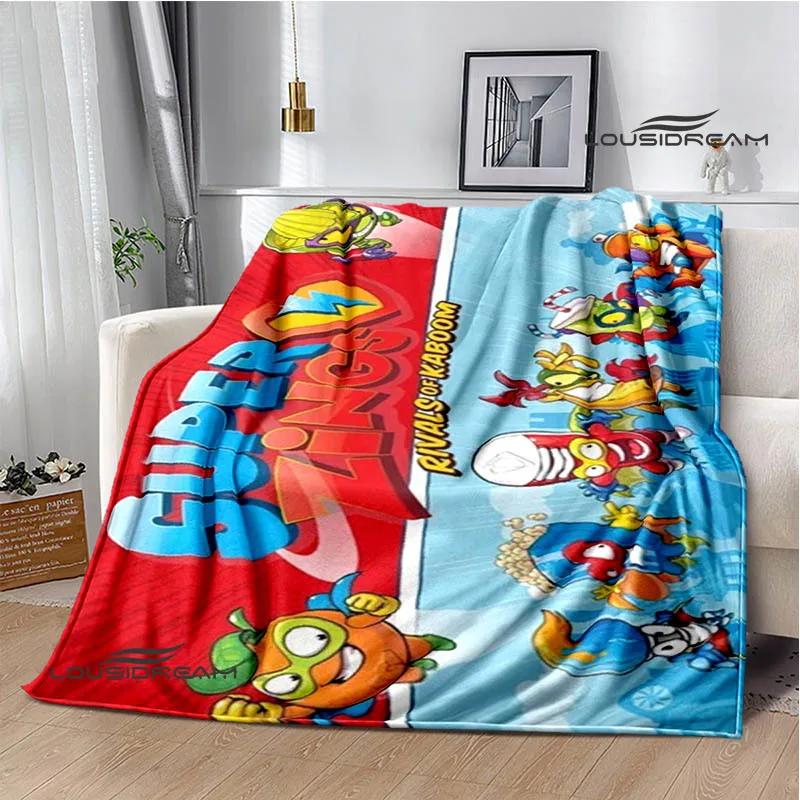 3D Cute Cartoon Super Zings Blankets Picnic Blanket Warm Flannel Blankets Soft and Comfortable Blanket Bed Linings Birthday Gift