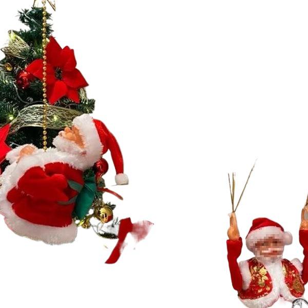Electric Santa Claus Climbing Ladder with Beads - Christmas Ornament and Gift