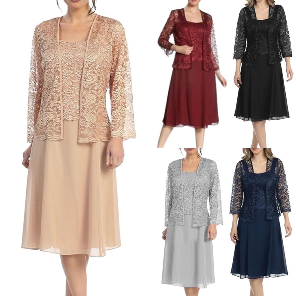 sexy 2pcs lace chiffon dress maxi dress long sleeve casual dress