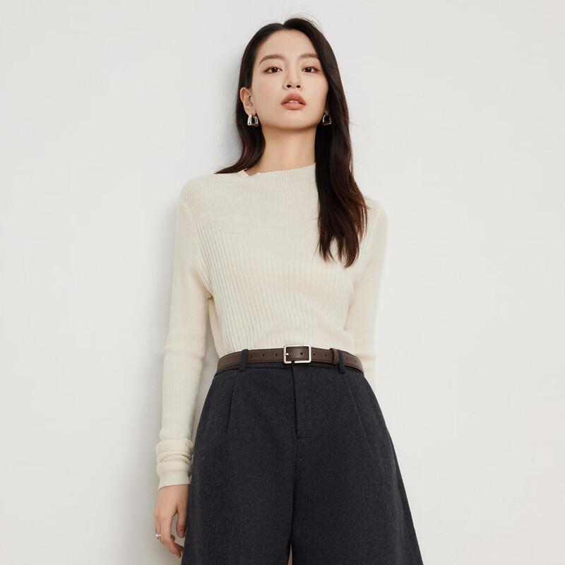 Elva' Island Women's Slim-fit Mock Neck Long-sleeve Knitted Top