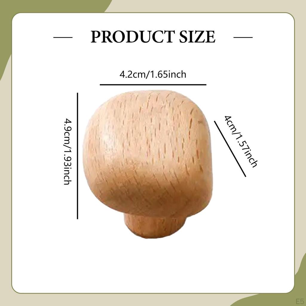 4 Pieces Wall Mounted Wooden Hooks Cabinet Drawer Handles Fashion Wood Door for Bedroom