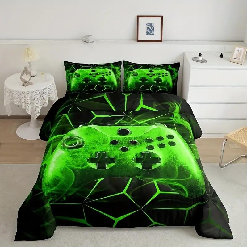 3D Gaming Bedding Set, Game Controller, Down Duvet and Pillowcase, Gamer's Quilt Cover DE135 * 200 Luxury Soft Home Textile