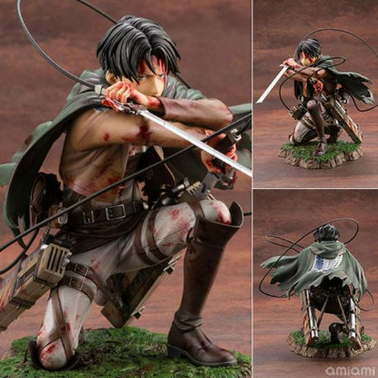 Attack On Titan: Battle-Damaged Captain Levi Squatting Pose Bonus Edition Action Figure