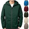 Men S Casual Hooded Jacket Long Sleeve Solid Color Multi Pocket