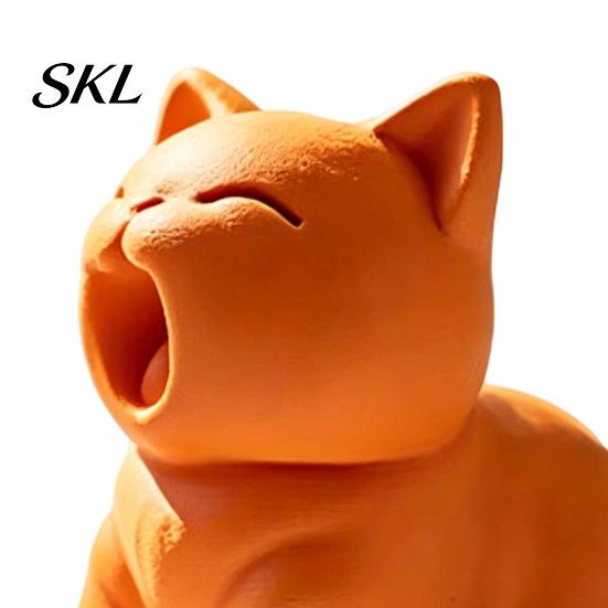 Handmade 3d Cat Sculpture 3D Printed Figurine, Cute Screaming Ornament, Creative Pet Tiny Display Figurine Kitten Desktop Decoration for Home