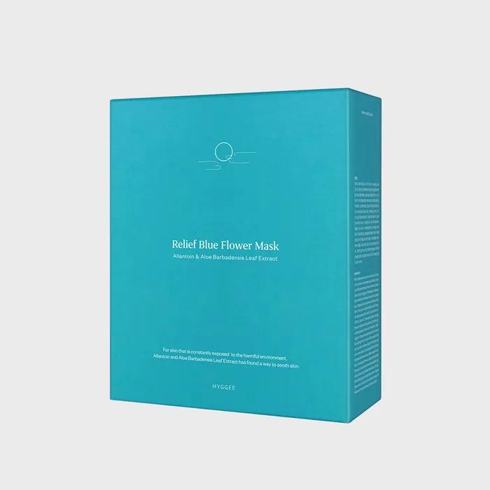 Whige Relief Blue Flower Mask 10 sheets