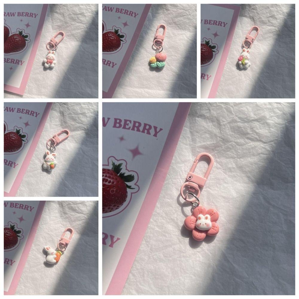 Bunny Carrots Resin Rabbit Carrots Pendant Resin Rabbit Tulip Keyring Car Hanging