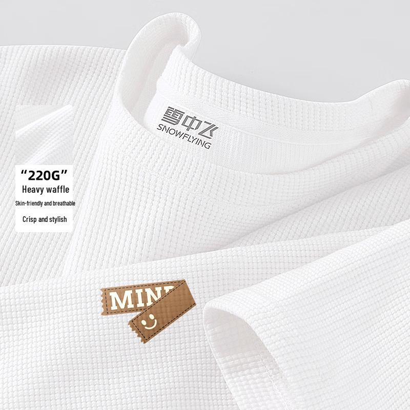 

XueZhongFei Men s Waffle Texture Short-Sleeve T-Shirt XL