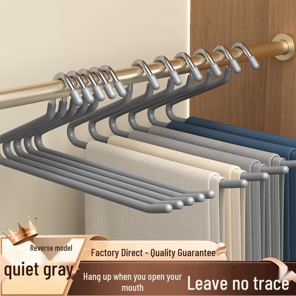 Goose-shaped Non-slip Pants Hanger with Traceless Z-design for Wardrobe Storage.