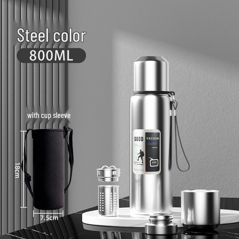 Drop-Resistant 316 Stainless Steel Travel Thermos Pot for Men - Portable, Large Capacity Outdoor Water Cup