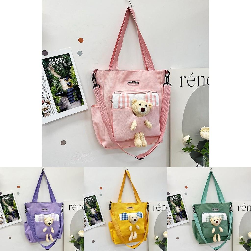 Stylish New Canvas Tote Bag For Students With Colorful Design And Adjustable Shoulder Strap