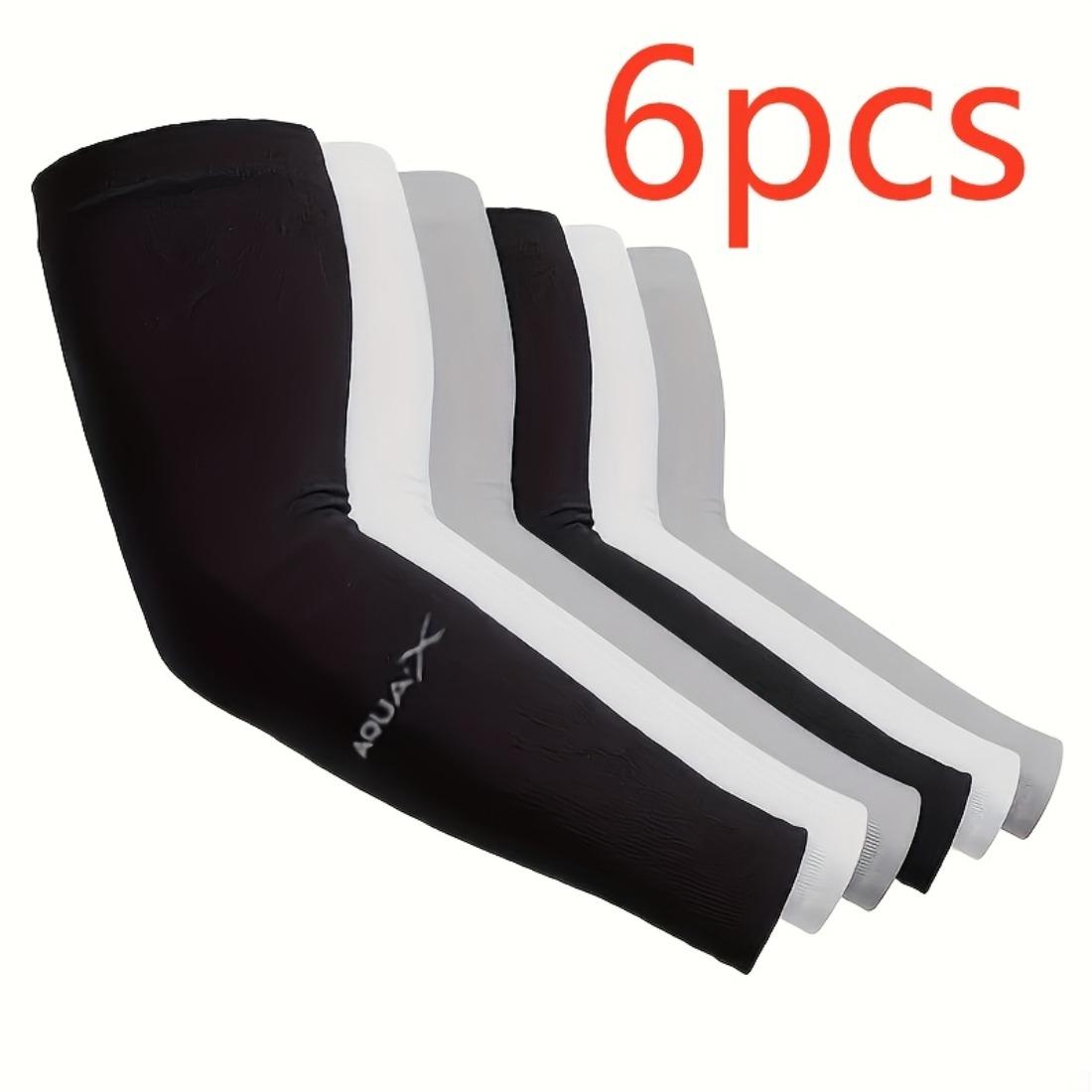 

Set of 6 Cooling Sun Protection Arm Sleeves: Comfortable, breathable, and highly elastic moisture-wicking polyester.