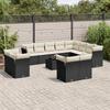 VidaXL Garden Lounge Set with Cushions 13 Pcs Black Braided Resin 3218536